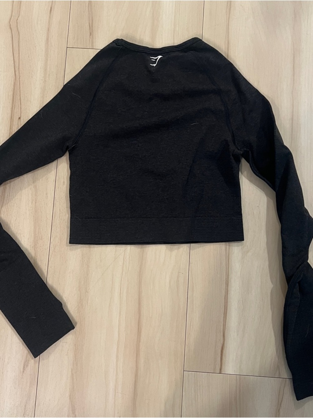 Gymshark Black Logo Long Sleeve Top and Leggings Set - Picture 2 of 5